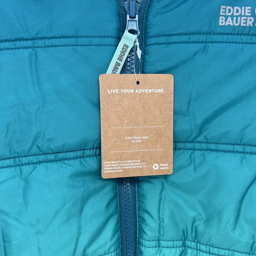 Eddie Bauer YOUTH Girls REVERSIBLE Jacket Coat Marine Ombre Puffer Medium NWT‎